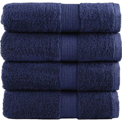 Gants de toilette haut de gamme SOLUND, lot de 4, bleu marine, 30 x 30 cm, 600 g/m² (1/5)