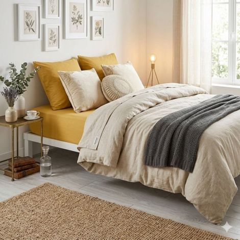 Drap housse - - Oscard - 140 x 190 cm - microfibre 100% polyester - bonnet 30 cm (1/3)