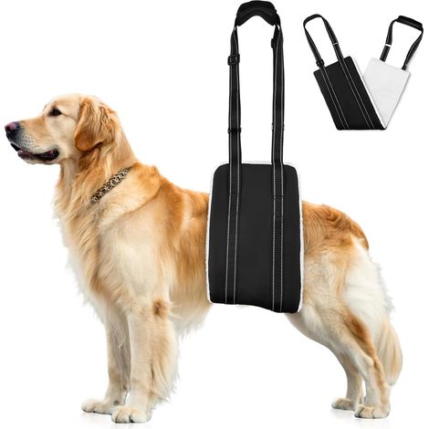 Harnais pour Chien Handicapé, Harnais réglable pour Chien, Aide à la Marche, Cuir PU Imperméable et Anti-Salissure et Matériau Doux et Moelleux, Convient aux Chiens âgés et handicapés (1/5)