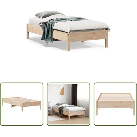 Cadre de lit - Cadre de lit sans matelas 75x190 cm bois de pin massif (1/5)