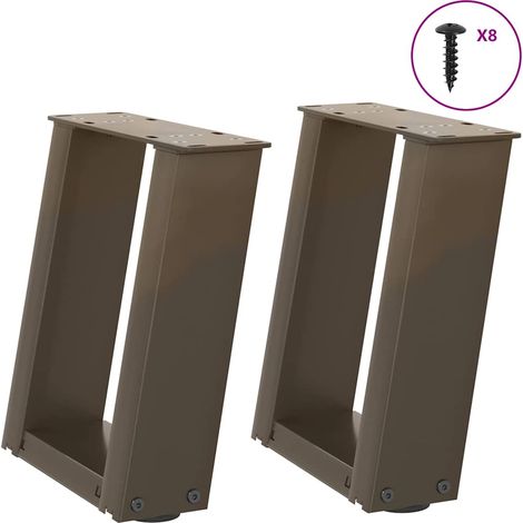 Couchtischbeine U-Form 2 Stk. Naturstahl 30x(30-31) cm Stahl
