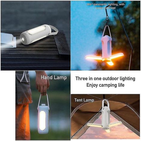 Tragbare, faltbare USB-Campinglampe, dimmbare LED-Lampe zum Wandern und Angeln.