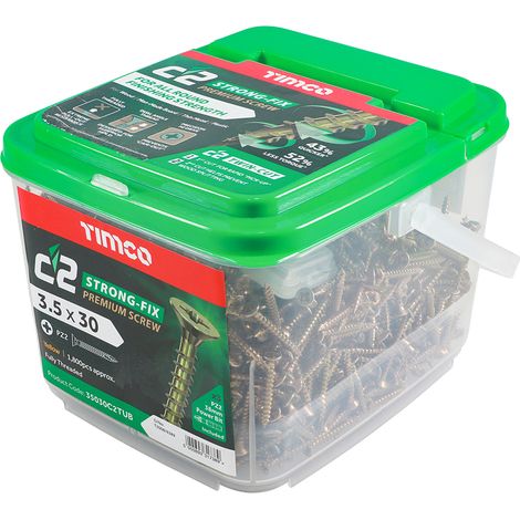 TIMCO C2 Strong-Fix Multi-Purpose Premium Countersunk Gold Woodscrews - 3.5 x 30