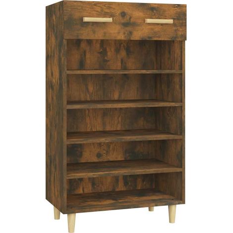 Scarpiera Mobile per scarpe Rovere Fumo 60x35x105 cm in Legno Multistrato (1/5)
