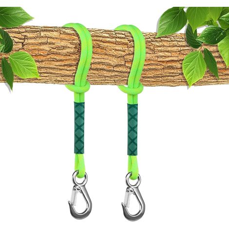 Corde de Fixation pour Balançoire, 2 Pièces 60cm Corde de Suspension Hamac Réglable Sangle Chaise Hamac avec Mousqueton Balançoire Arbre Balançoire Fixation Arbre pour Balançoire Hamac (1/5)