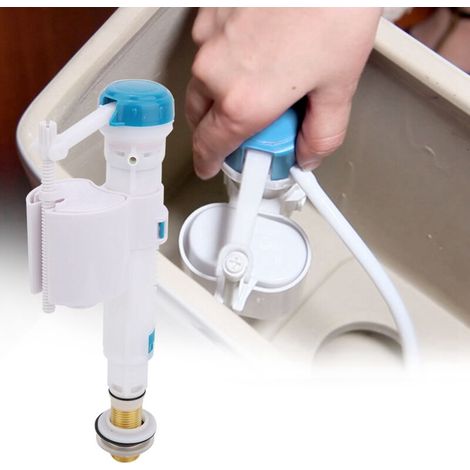 Mécanisme de Chasse d'eau Universel G1/2 ABS, Valve de Remplissage et Double Chasse pour Cuve 20-33cm, Cône Bleu/Blanc, Interface Cuivre