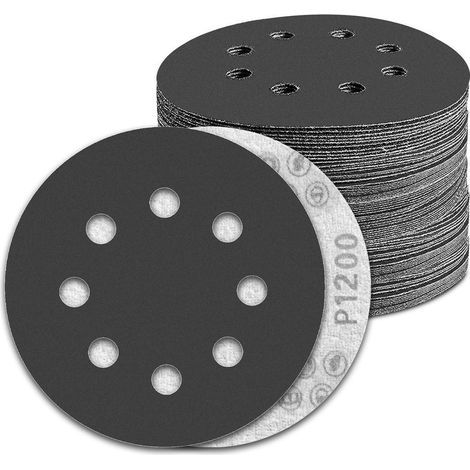 Nassschleifpapier 125mm Klett 8 Loch 1200 Siliziumkarbid G1200 (1/5)