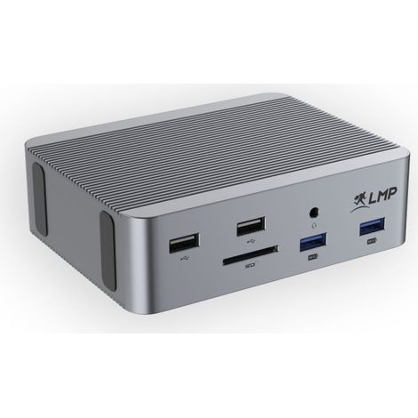LMP USB4 SuperDock 2 - Estación de Acoplamiento USB4 de 15 Puertos – USB4, USB-C, USB-A, HDMI, DisplayPort, Ethernet, Audio, Lector de Tarjetas – Diseño de Aluminio con Ranura de Seguridad Kensington