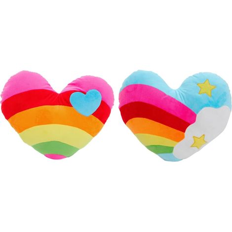 2 Pièces Coussin Décoratif de Cœur Peluche PP Coton (1/5)