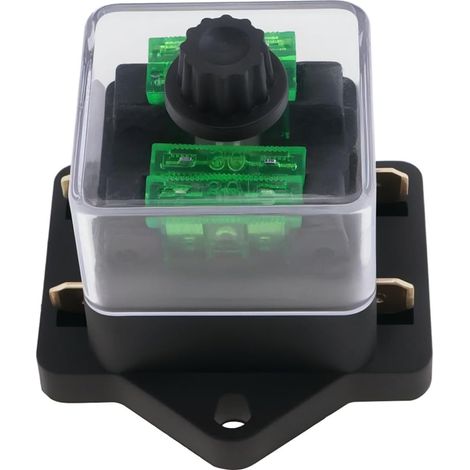 2er-Pack 6V 12V 24V bidirektionale Flachsicherungskästen, Flachsicherungshalter, automatischer Sicherungsblock für Auto, Boot, Marine-Dreirad (mit 30A Flachsicherung) (1/5)