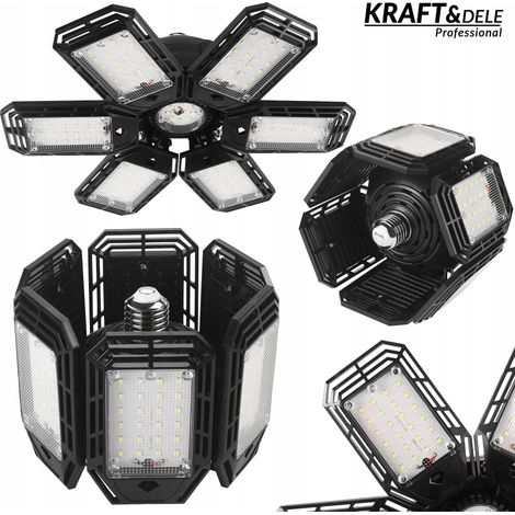 Lámpara de techo para taller, 6 paneles, plegable, 90°, LED, 180W, 6500K, 18500 lm (1/5)