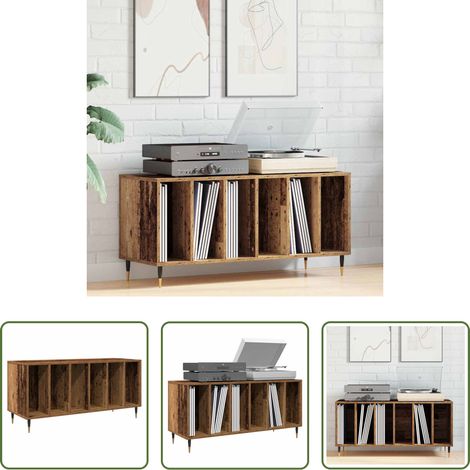 Rangement salon - Meuble à vinyles Bois ancien 100 x 38 x 48 cm Bois d'ingénierie (1/5)