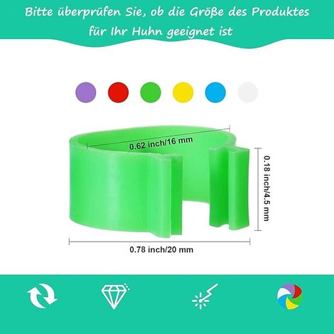 Plastic Leg Rings for Chickens Ducks Chickens Quail Pigeon Small Animals Easy to Distinguish (1/4)