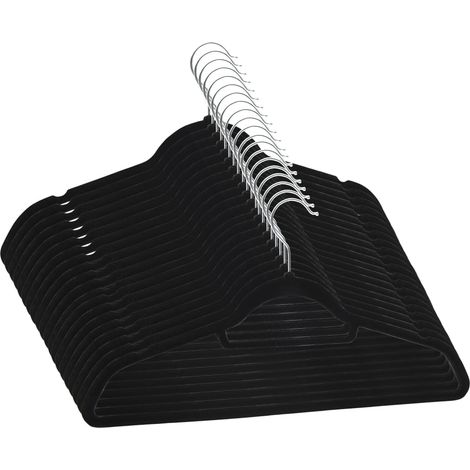 Cintres antidérapants 20 pcs Noir Velours (1/5)