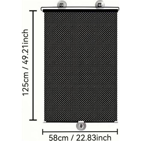 Universelles, einziehbares Sonnenschutzrollo 58 x 125 cm für Auto- und Hausfenster, Hitze- und UV-Schutz (1/5)