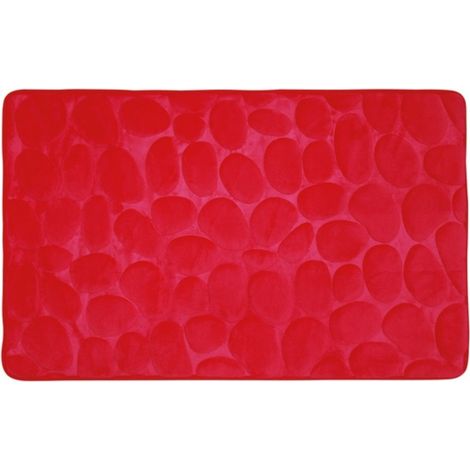 Tapis de bain Microfibre PEBBLE 50x80cm Rouge MSV
