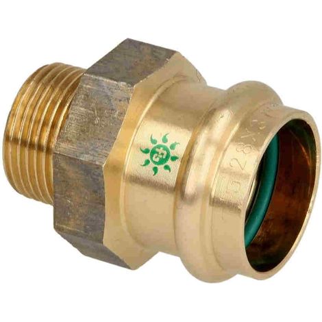 Raccord à sertir solaire cuivre F15mmxM1/2 profil de sertissage V