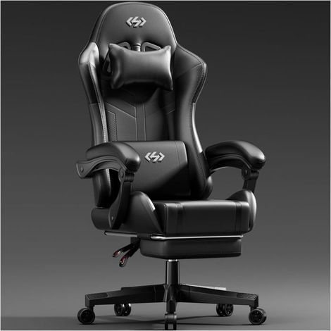 Poltrona ergonomica - Ecofurnix - Cuscino lombare massaggiante - Schienale regolabile - Poggiatesta regolabile - Nero