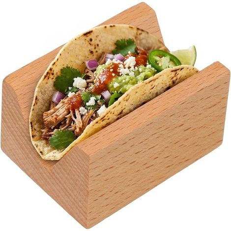 Expositor de madera para sushi，soporte de madera para tacos de sushi，bandeja de un solo compartimento，plato reutilizable para comida (1/5)