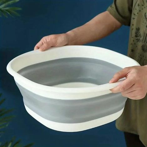 Lavabo pliable portable en silicone, bassine pour laver les légumes, bassine pour bain de pieds en plastique pour résidences étudiantes, bassine multifonction (1/5)