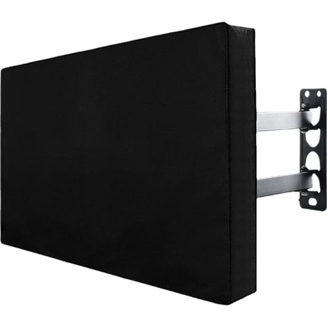 Housse de protection pour TV d'extérieur imperméable 210D Oxford résistant aux intempéries avec poche à distance pour terrasse jardin 140 à 147 cm Noir (70-75 pouces) (1/5)