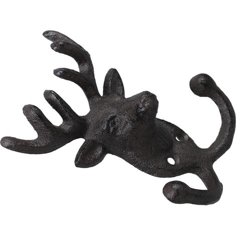 double vintage SOLUSTRE en fonte motif tête de cerf style