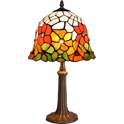 Lampe de table à base de forme avec abat-jour Tiffany diamètre 30 cm Série Bell