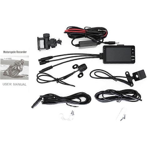 DVR para motocicleta, cámara GPS para motocicleta, grabadora de conducción delantera y trasera, grabadora de vídeo de conducción, color negro B (1/5)