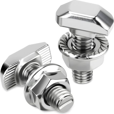 Vis à Tête Marteau M6x16 mm, 12 Pièces Vis à Glissière T-Nut Acier Inoxydable A2-70 Boulons à Tête en T avec Écrous à Collerette Hexagnonale pour Montage Photovoltaïque PV Serre (1/5)