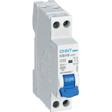 Interruptor automático 1P+N 6kA NBH8-1N de Chint Electric  32A