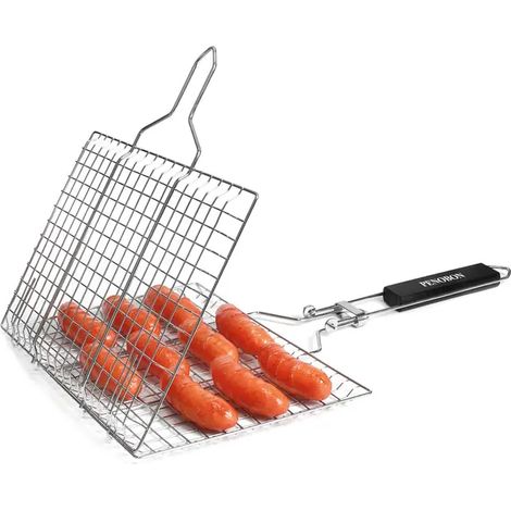Panier barbecue pliable et portable en acier inoxydable pour le camping (1/5)