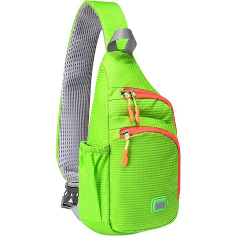Bolso bandolera para hombre y mujer - Cierre de cremallera - Ideal para ciclismo, deportes, montañismo y viajes - Mochila pequeña para llevar al hombro