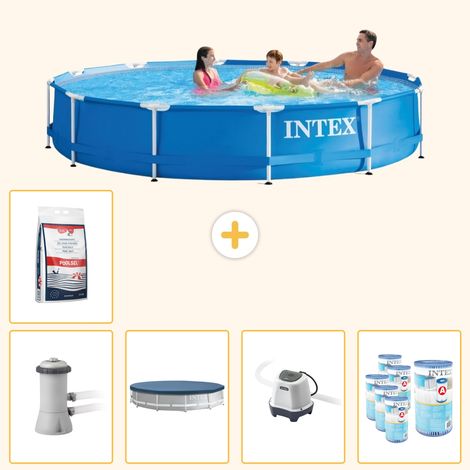 Intex Piscine Tubulaire Ronde - 366x76 cm - 6-pièces SCB55 (1/5)
