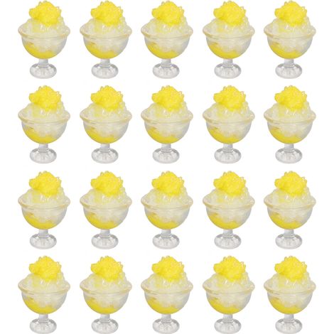 Lot 20 mini smoothies jaunes 1:12 pour maison de poupée, accessoires de décoration DIY amusants et réalistes. (1/5)