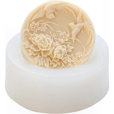 Runde Silikon-Seifenform in Blumenform, DIY-Set zur Herstellung von Seifen, Gebäck, Schokolade, Käsekuchen, Cupcakes, Fondant, wiederverwendbare Lebensmittelform (1/4)