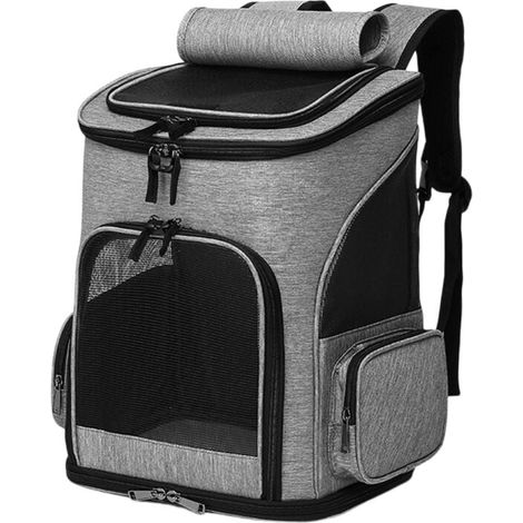 Convenient Dog Carrier Bag for Outing - Foldable Pet Backpack - Dog Cat Carrier - Pet Backpack - Gray MUMU (1/4)