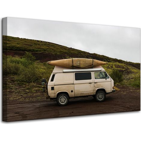Lienzo impreso Vintage Camper Journey 80x50 cm