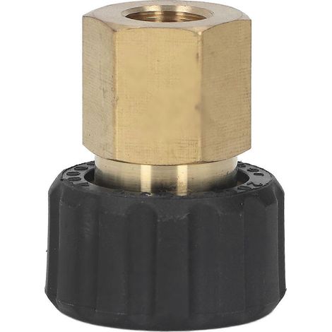 Adaptateur pour nettoyeur haute pression en laiton et caoutchouc anticorrosion G1/4" vers M22 x 1,5 mm pour tuyau de nettoyeur haute pression (1/4)
