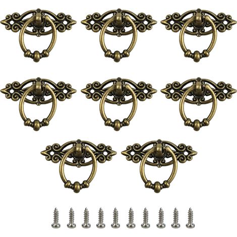 8-teiliges Schubladengriff-Set, 2,5-Zoll-Vintage-Schrankgriffe, dekorative Möbelknöpfe, geeignet für Schminktische, Schränke und Kleiderschränke.
