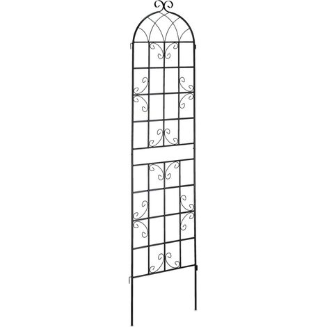 Set de 2 celosías de jardín decorativas para plantas trepadoras 150 x 50 x 1,5 cm de metal negro 130008800 (1/5)