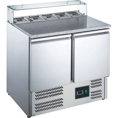 Table pizza vitrine - 2 portes - GN1/6 - Saro