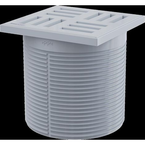 Alcadrain Bodenablauf Aufsatz, Rost 105×105 mm grau (1/2)