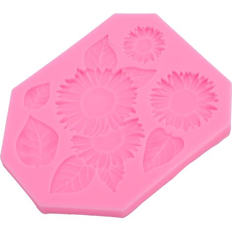 Sonnenblumenblatt-Fondantform aus weichem, antihaftbeschichtetem Silikon für Schokolade und Süßigkeiten, geeignet für Kuchendekoration und Bastelprojekte (1/5)