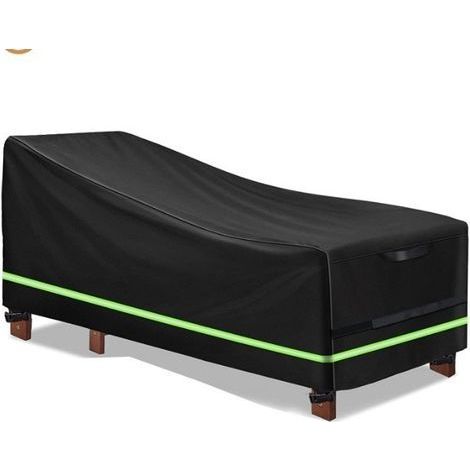 Housse Chaise Longue Bois Oxford 420D – 65x95x155 cm – Noir – Anti-poussière, UV, Pluie (1/5)