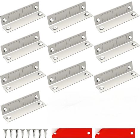 Ensemble de 10 aimants pour portes de placard installation sans perçage verrous de tiroir verrous de porte coulissante convient pour fermer les portes de placard extensible et invisible aimant puissan (1/5)