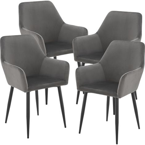 Esszimmerstuhl Hollola 4er Set Dunkelgrau [en.casa]