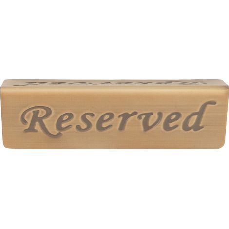Panneau de réservation en bronze antique et acier inoxydable, panneau d'affichage en anglais « Place réservée ». (1/5)