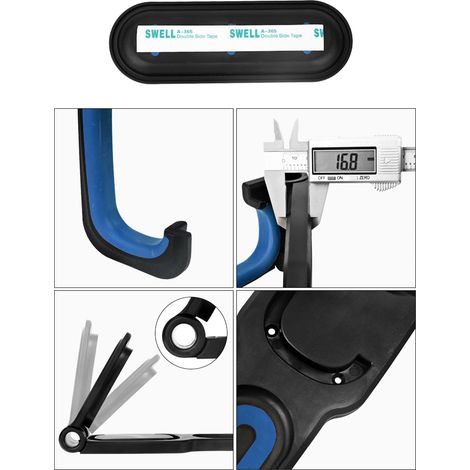 Support mural vertical pour vélo, manœuvre simple, rangement pratique, crochet garage, noir bleu (1/5)