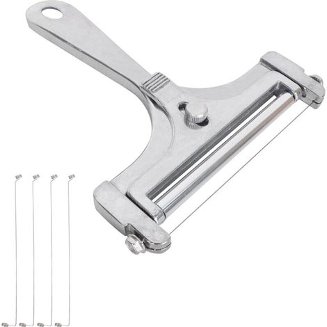 Käseschneider mit verstellbarem Draht, Käseschneider mit Walze und Schneiddraht, Käsehobel, Raclette-Schneidedraht, manueller Käsehobel, ausgestattet mit 4 Tangentendrähten (304)