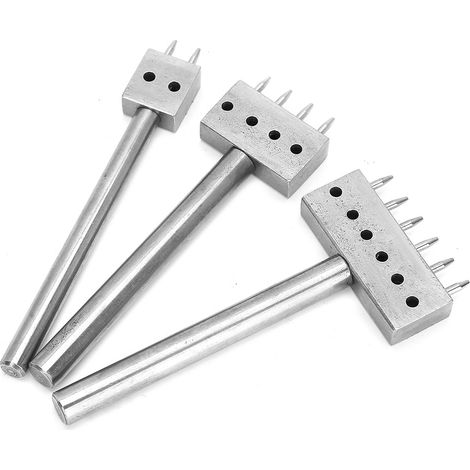 Ensemble de 3 outils de perforation d'espacement pour le bricolage en cuir, perforateur de ceinture (8 mm (2+4+6)) (1/5)